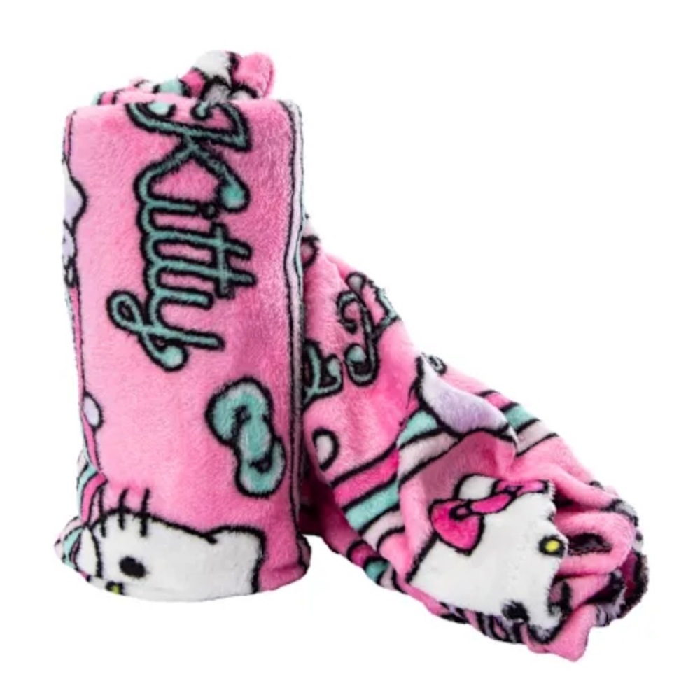 Hello Kitty Pink and White blanket for Cozy Comfort